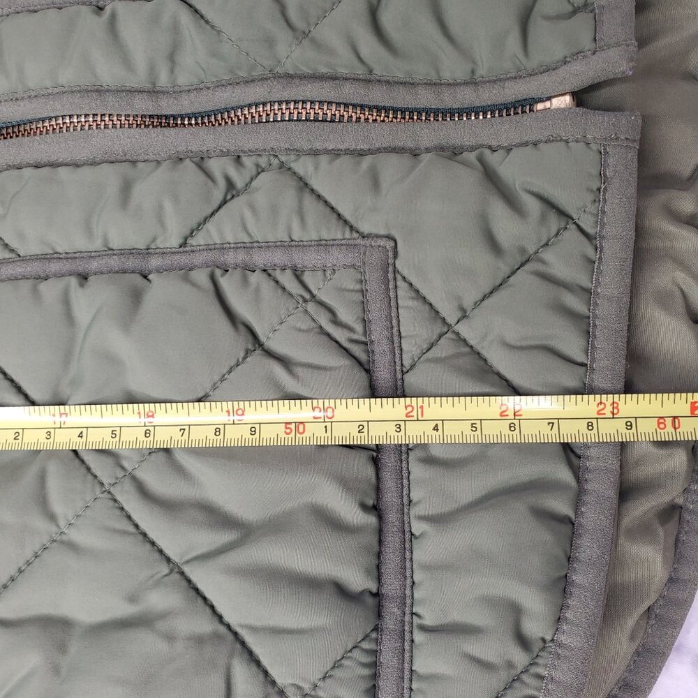J. Crew Mercantile Womens Quilted Puffer Vest Sz XS Olive Green Full Zip VGC - Picture 8 of 10